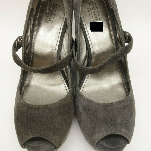 Coach Gray Peep Toe Mary Jane Shoes - Picture 7 of 7